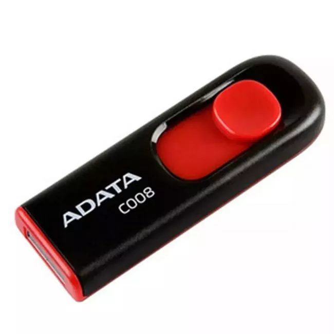 ADATA AC008-64G-RKD C008 64 GB Classic USB 2.0 Flash Drive - Red and Black 