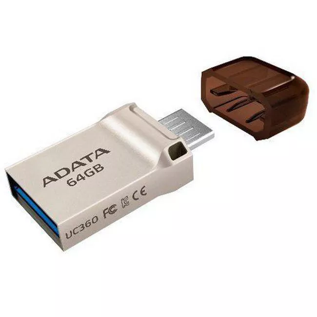 ADATA AUC360-64G-RGD OTG SERIES UC360 64 GB USB 3.1 and MICRO USB Golden Flash Drive