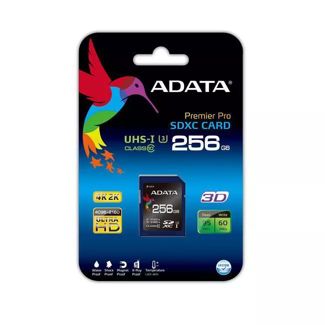 ADATA ASDX256GUI3CL10-R Premier Pro 256 GB SDXC Flash Card