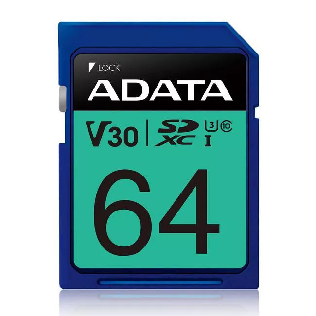 ADATA ASDX64GUI3V30S-R Premier Pro 64 GB SDXC Memory Card