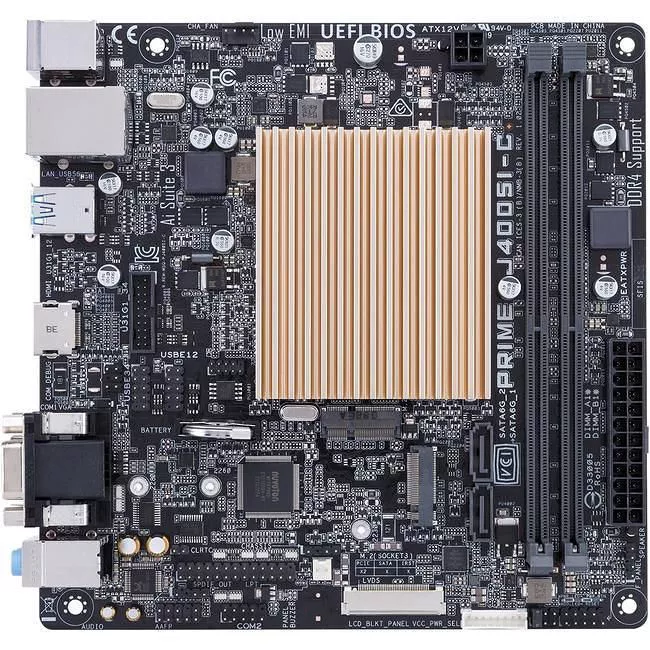 ASUS PRIME J4005I-C Desktop Motherboard - 2x DDR4 - 2x M.2 - Mini ITX