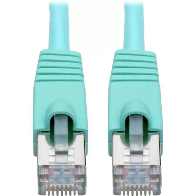 Tripp Lite N262-001-AQ Eaton Tripp Lite Series Cat6a 10G Snagless Shielded STP Ethernet Cable (RJ45 M/M), PoE, Aqua, 1 ft. (0.31 m)