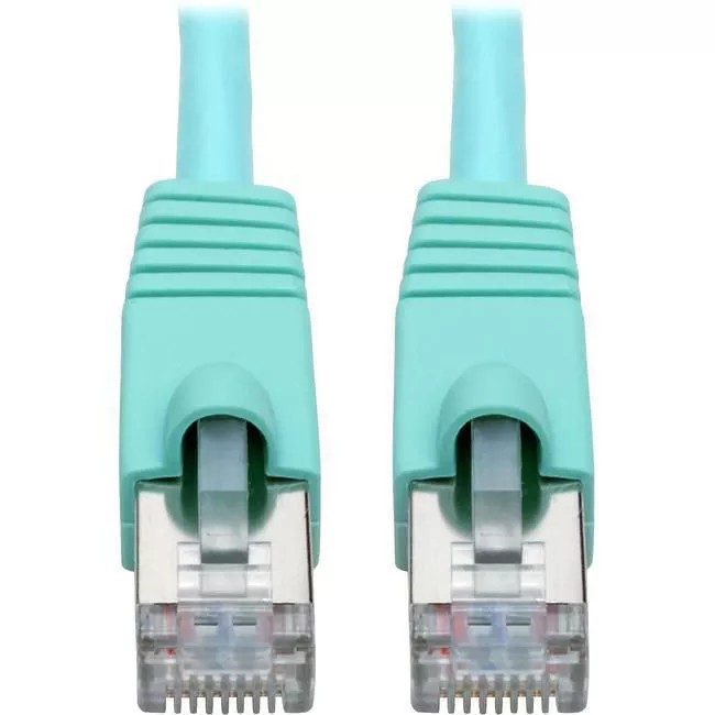Tripp Lite N262-003-AQ Eaton Tripp Lite Series Cat6a 10G Snagless Shielded STP Ethernet Cable (RJ45 M/M), PoE, Aqua, 3 ft. (0.91 m)