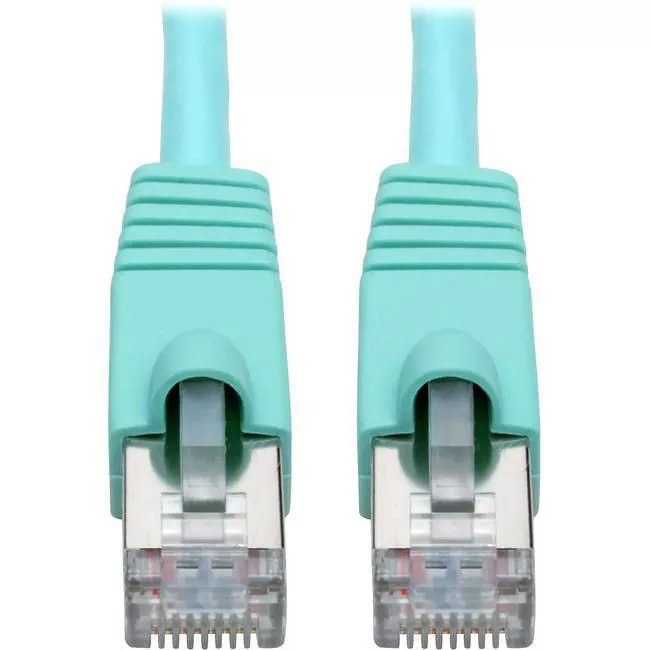 Tripp Lite N262-014-AQ Eaton Tripp Lite Series Cat6a 10G Snagless Shielded STP Ethernet Cable (RJ45 M/M), PoE, Aqua, 14 ft. (4.27 m)