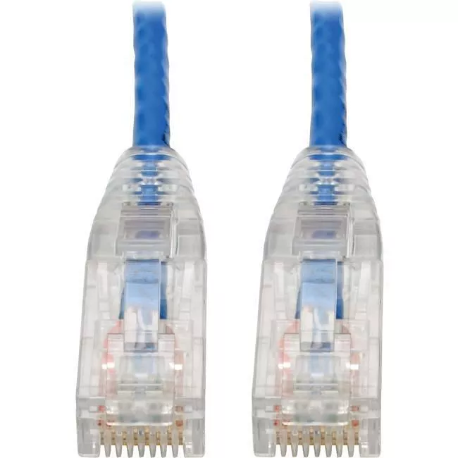 Tripp Lite N201-S8N-BL Cat6 UTP Patch Cable (RJ45) - M/M, Gigabit, Snagless, Molded, Slim, Blue, 8"