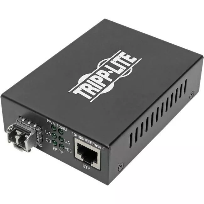 Tripp Lite N785-P01-LC-MM1 Gigabit Multimode Fiber to Ethernet Media Converter POE+ - 10/100/1000 LC 850 nm 550M (1804.46 ft.)