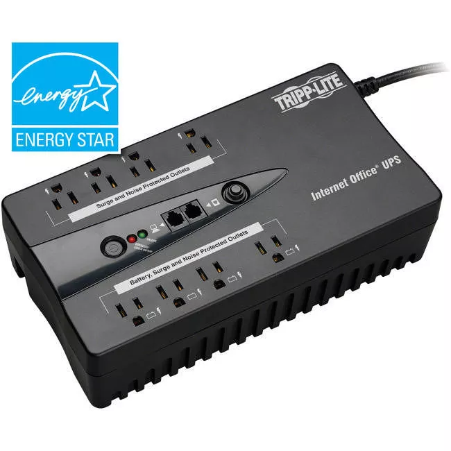 Tripp Lite INTERNET550SER UPS 550VA 300W Standby UPS - 8 NEMA 5-15R Outlets 120V 50/60 Hz DB9 5-15P Plug Desktop/Wall Mount