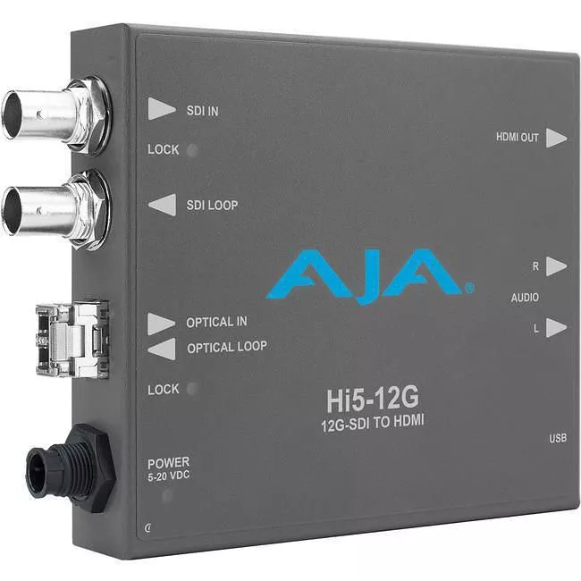 AJA HI5-12G-TR-R0 12G-SDI to HDMI 2.0 Converter with Fiber Transceiver