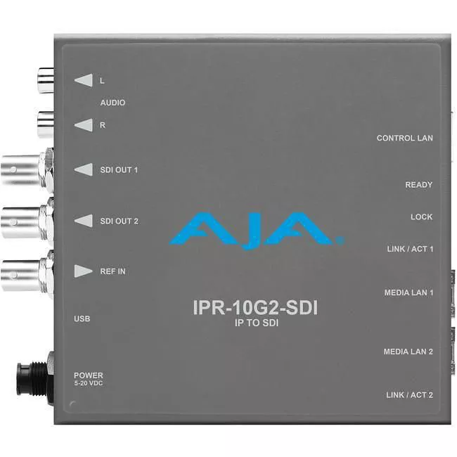 AJA IPR-10G2-SDI-R0 Single Channel SMPTE ST 2110 Viedo and Audio IP Decoder