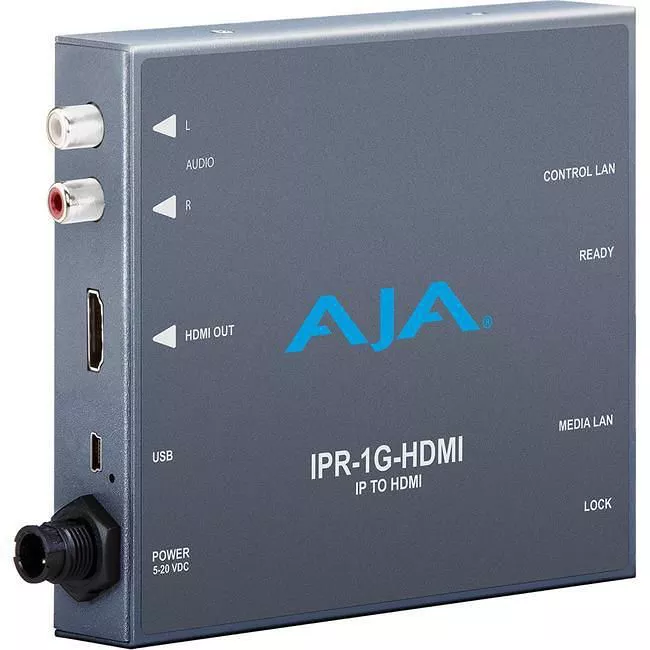 AJA IPR-1G-HDMI-R0 JPEG 2000 IP Video and Audio to HDMI Mini-Converter
