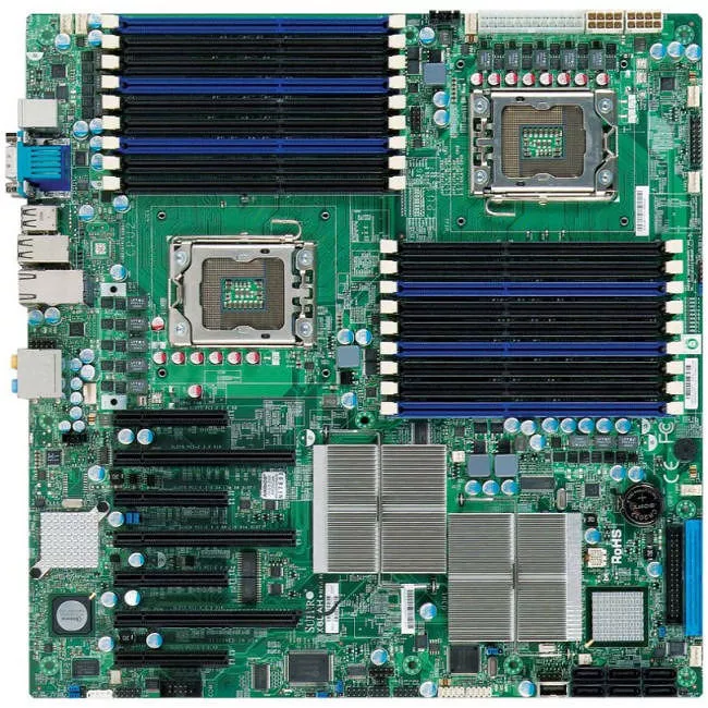Supermicro MBD-X8DAH+-LR-O Server Motherboard - 2x Socket B LGA-1366 - Intel 5520 - 18x DDR3 - RAID - 3x PCIe x16 - 2x RJ-45 - Enhanced EATX