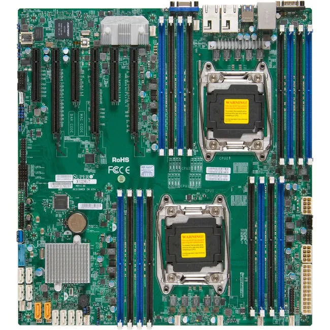 Supermicro MBD-X10DRI-T-B Server Motherboard - 2x Socket LGA 2011-v3 - Intel C612 - 16x DDR4 - RAID - 3x PCIe x16 - EATX