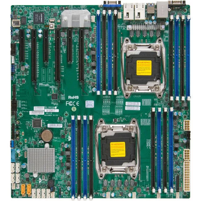 Supermicro MBD-X10DRI-T-O Server Motherboard - 2x Socket LGA 2011-v3 - Intel C612 - 16x DDR4 - RAID - 3x PCIe x16 - 3x RJ-45 - EATX