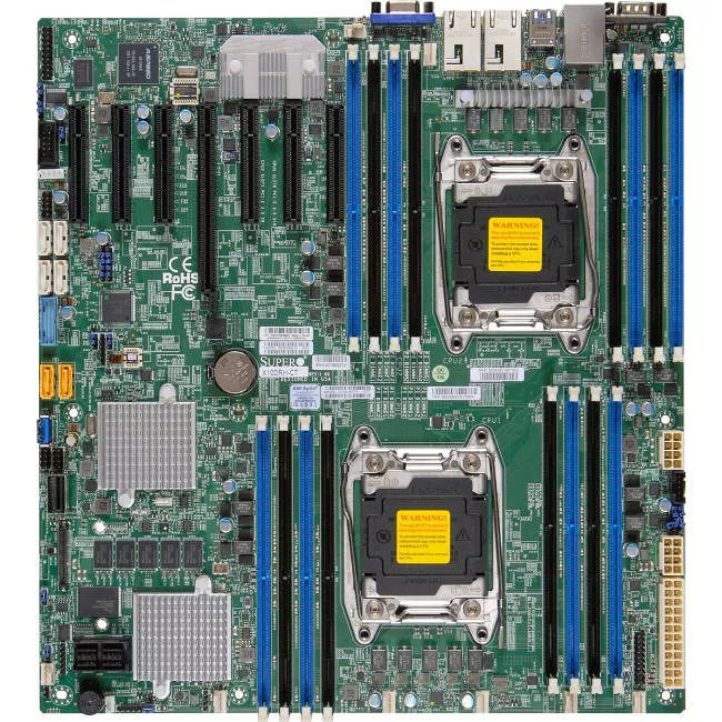 Supermicro MBD-X10DRH-C-B Server Motherboard - 2x Socket LGA 2011-v3 - Intel C612 - 16x DDR4 - RAID - 1x PCIe x16 - EATX
