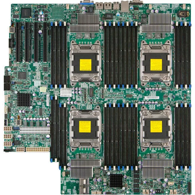 Supermicro MBD-X9QR7-TF+-B Server Motherboard - 4x Socket R LGA-2011 - Intel C602 - 32x DDR3 - RAID - 2x PCIe x16 - 3x RJ-45 - Proprietary Form Factor