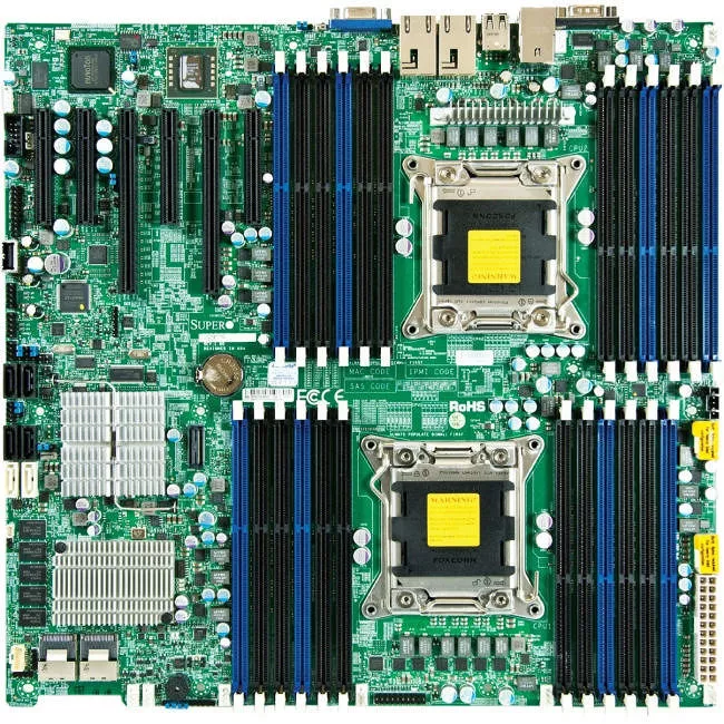 Supermicro MBD-X9DR7-TF+-B Server Motherboard - 2x Socket R LGA-2011 - Intel C602-J - 24x DDR3 - RAID - 2x PCIe x16 - Enhanced EATX