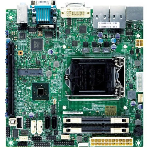 Supermicro MBD-X10SLV-B Desktop Motherboard - 1x Socket H3 LGA-1150 - Intel H81 - 2x DDR3 - 1x PCIe x16 - 2x RJ-45 - Mini ITX