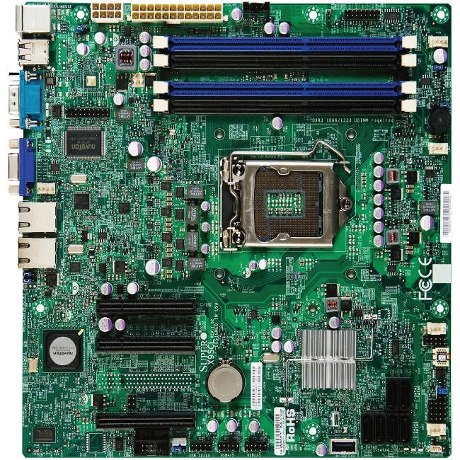 Supermicro MBD-X9SCL-F-B Desktop Motherboard - 1x Socket H2 LGA-1155 - Intel C202 - 4x DDR3 - RAID - 2x RJ-45 - Micro ATX