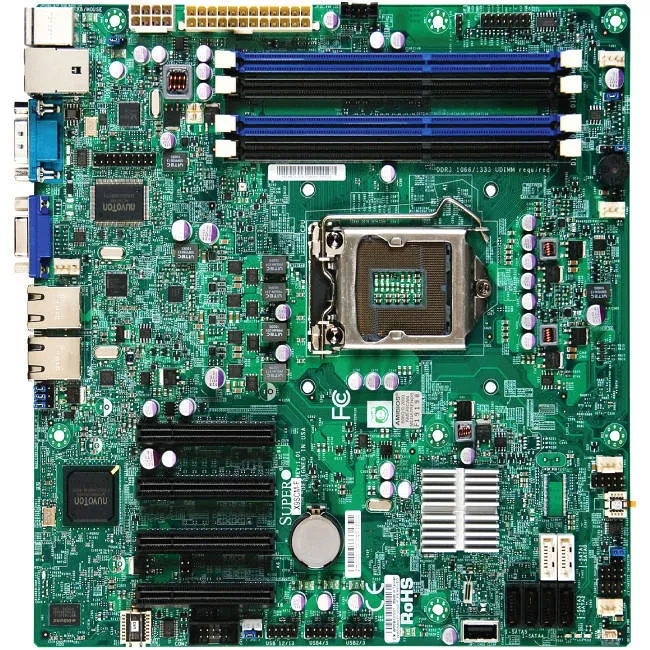 Supermicro MBD-X9SCM-B Server Motherboard - 1x Socket H2 LGA-1155 - Intel C204 - 4x DDR3 - RAID - 2x RJ-45 - Micro ATX