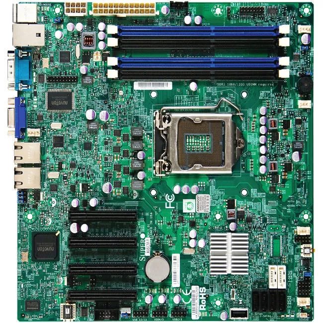 Supermicro MBD-X9SCM-F-B Server Motherboard - 1x Socket H2 LGA-1155 - Intel C204 - 4x DDR3 - RAID - 2x RJ-45 - Micro ATX