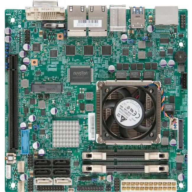 Supermicro MBD-X9SPV-M4-O Desktop Motherboard - 1x Socket BGA-1023 - Intel QM77 Express - 2x DDR3 - RAID - 1x PCIe x16 - 4x RJ-45 - Mini ITX