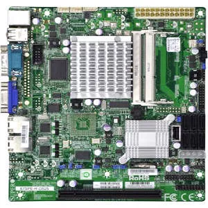 Supermicro MBD-X7SPE-HF-D525-B Desktop Motherboard - 1x Intel ICH9R - 2x DDR3 - RAID - 1x PCIe x16 - 2x RJ-45 - Mini ITX
