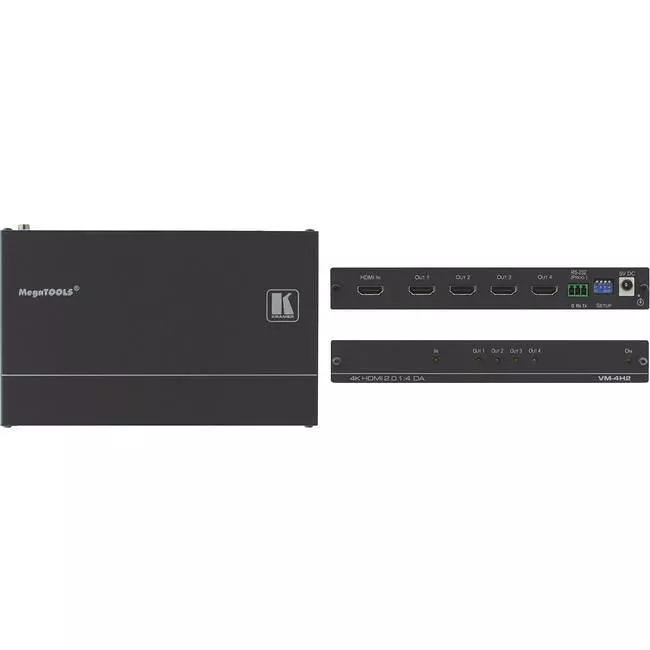 Kramer 10-80408090 VM-4H2 4K HDMI Distribution Amplifier with HDCP2.2 and HDMI2.0 supp
