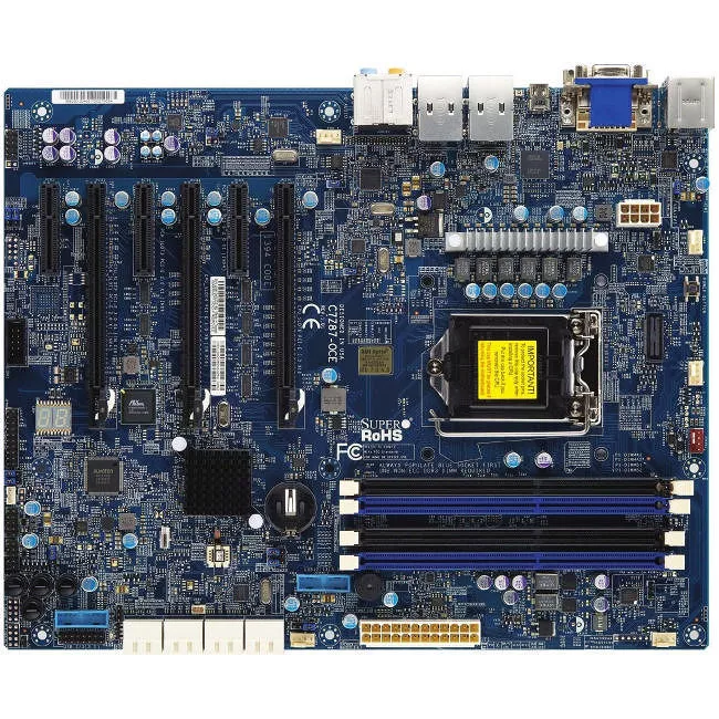 Supermicro MBD-C7Z87-OCE-O Desktop Motherboard - 1x Socket H3 LGA-1150 - Intel Z87 Express - 4x DDR3 - RAID - 3x PCIe x16 - 2x RJ-45 - ATX