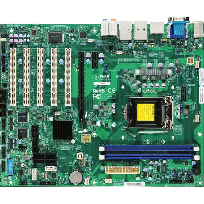Supermicro MBD-C7H61-O Desktop Motherboard - 1x Socket H2 LGA-1155 - Intel H61 Express - 2x DDR3 - 1x PCIe x16 - 2x RJ-45 - ATX