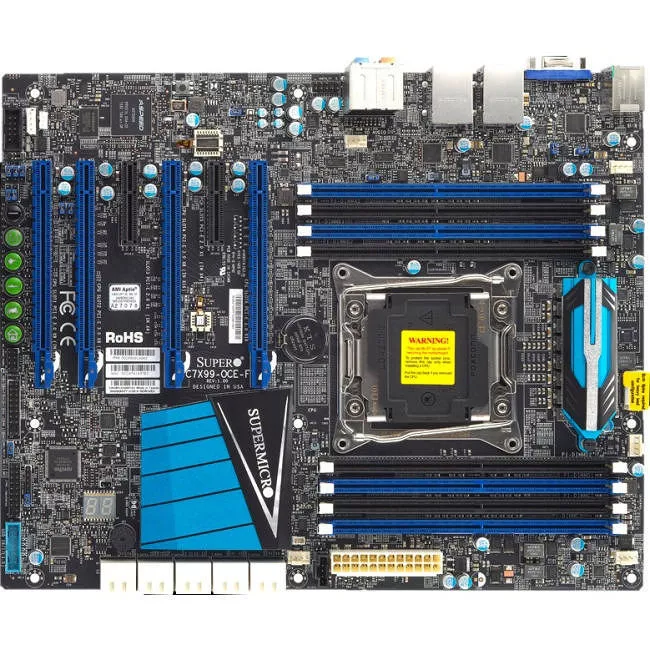 Supermicro MBD-C7X99-OCE-O Workstation Motherboard - 1x Socket LGA 2011-v3 - Intel X99 - 8x DDR4 - RAID - 4x PCIe x16 - ATX