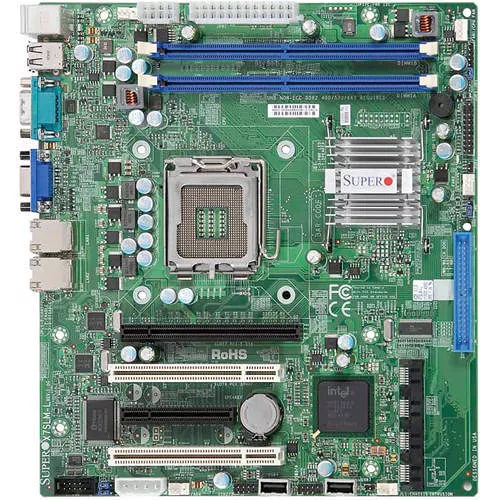 Supermicro MBD-X7SLM-L-B Desktop Motherboard - 1x Socket T LGA-775 - Intel 945GC - 2x DDR2 - RAID - 1x PCIe x16 - 2x RJ-45 - Micro ATX