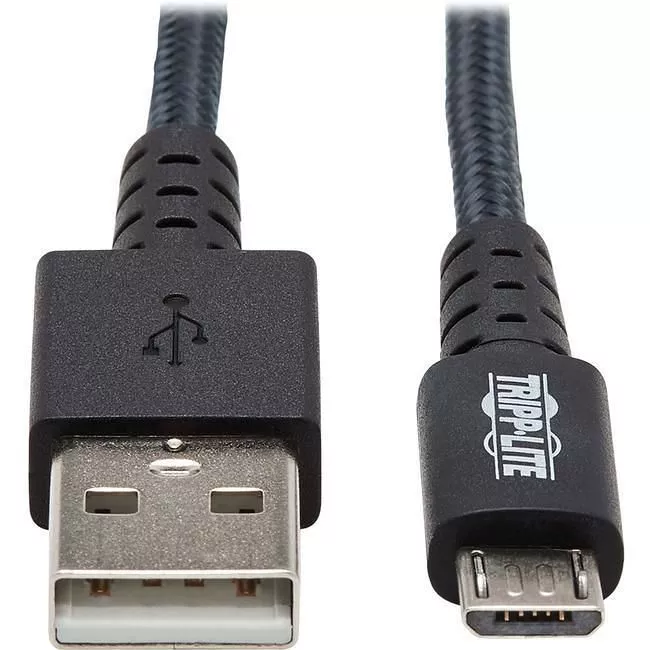 Tripp Lite U050-010-GY-MAX Heavy-Duty USB 2.0 USB-A to Micro-B Cable - M/M UHMWPE and Aramid Fibers Gray 10 ft. (3.05 m)
