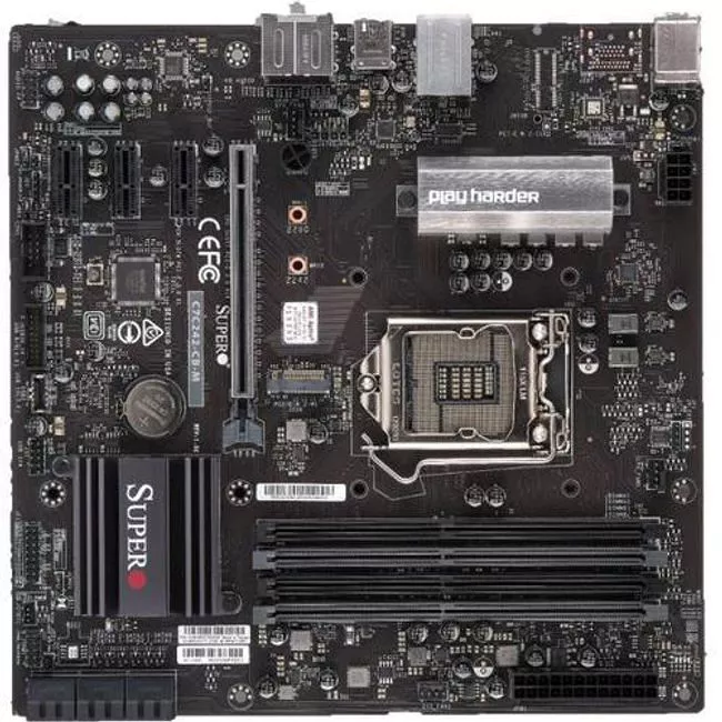 Supermicro MBD-C7C242-CB-M-O Desktop Motherboard - 1x Socket H4 LGA-1151 - Intel C242 - 4x DDR4 - 1x M.2 - 1x PCIe x16 - Micro ATX