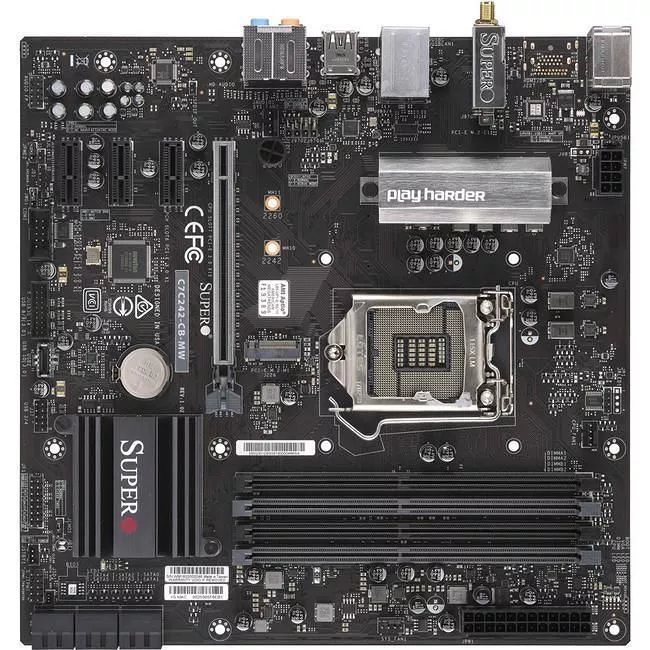Supermicro MBD-C7C242-CB-MW-O Desktop Motherboard - 1x Socket H4 LGA-1151 - Intel C242 - 4x DDR4 - 1x M.2 - 1x PCIe x16 - Micro ATX