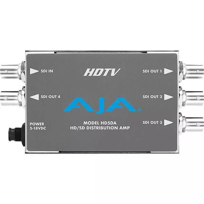 AJA HD5DA-R0 HD/SD SDI Distribution Amplifier/Repeater, 1x4, EQ, 143 Mb - 1.5 Gb