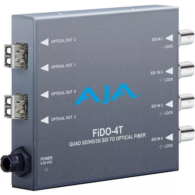 AJA FIDO-4T-R0 4-Channel Single Mode LC Fiber to 3G-SDI Transmitter