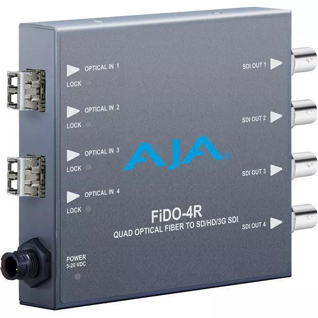 AJA FIDO-4R-R0 4-Channel Single Mode LC Fiber to 3G-SDI Receiver