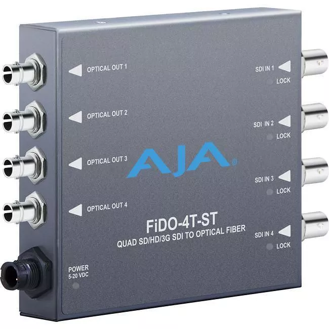 AJA FIDO-4T-ST-R0 4-Channel Single Mode ST Fiber to 3G-SDI Transmitter