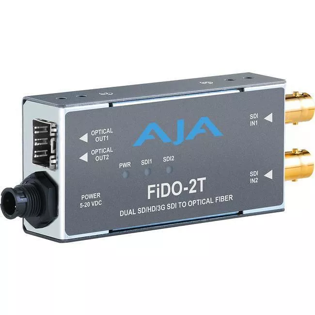 AJA FIDO-2T-X-R0 2-Channel 3G-SDI to Single Mode LC Fiber Transmitter (CDWM)