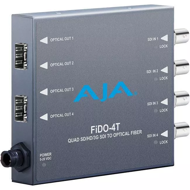 AJA FIDO-4T-X-R0 4-Channel 3G-SDI to Single Mode LC Fiber Transmitter (CDWM)