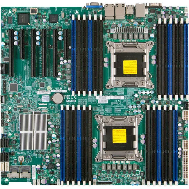 Supermicro MBD-X9DRI-LN4F+-B Server Motherboard - 2x Socket R LGA-2011 - Intel C602 - 24x DDR3 - RAID - 4x PCIe x16 - 5x RJ-45 - Enhanced EATX