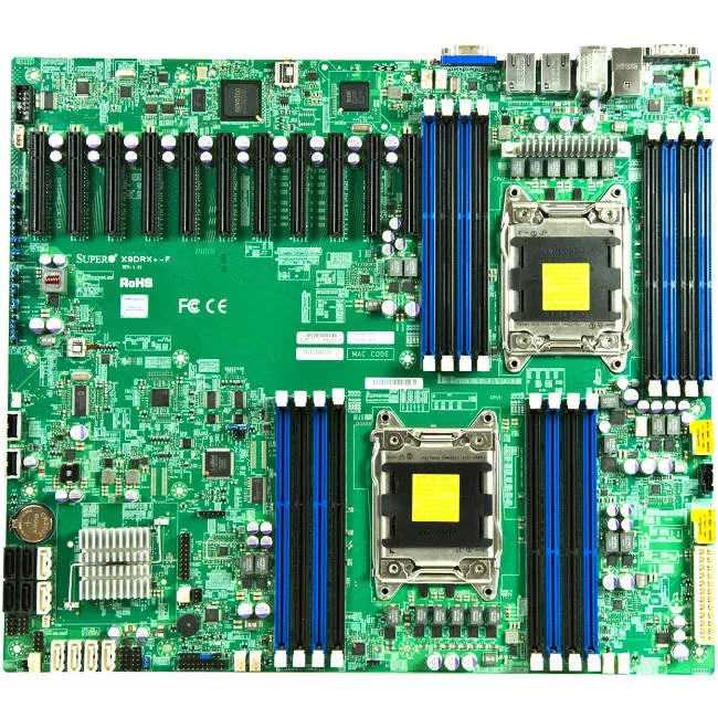 Supermicro MBD-X9DRX+-F-B Server Motherboard - 2x Socket R LGA-2011 - Intel C602 - 16x DDR3 - RAID - 3x RJ-45 - Proprietary Form Factor