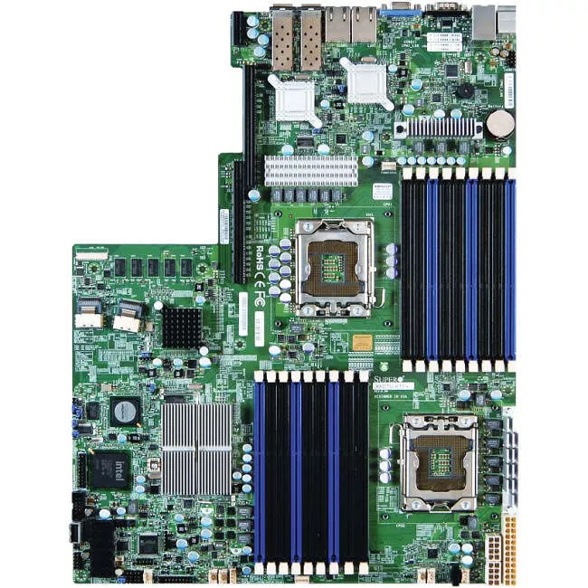Supermicro MBD-X8DTU-6F+-B Server Motherboard - 2x Socket B LGA-1366 - Intel 5520 - 18x DDR3 - RAID - 1x PCIe x16 - 3x RJ-45 - Proprietary Form Factor