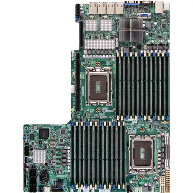 Supermicro MBD-H8DGU-LN4F+-O Server Motherboard - 2x Socket G34 LGA-1944 - AMD SR5690 - 24x DDR3 - RAID - 1x PCIe x16 - 5x RJ-45 - Proprietary Form Factor