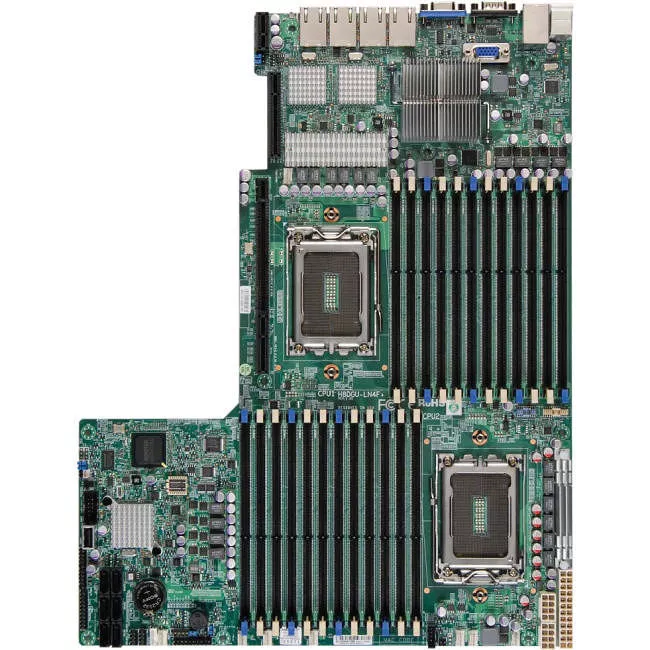 Supermicro MBD-H8DGU-LN4F+-B Server Motherboard - 2x Socket G34 LGA-1944 - AMD SR5690 - 24x DDR3 - RAID - 1x PCIe x16 - 5x RJ-45 - Proprietary Form Factor