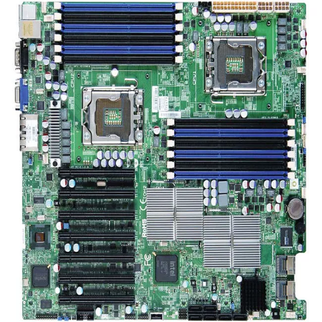 Supermicro MBD-X8DTH-6F-B Server Motherboard - 2x Socket B LGA-1366 - Intel 5520 - 12x DDR2 - RAID - 7x PCIe x16 - 3x RJ-45 - EATX