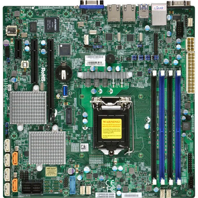 Supermicro MBD-X11SSL-CF-O Server Motherboard - 1x Socket H4 LGA-1151 - Intel C236 - 4x DDR4 - RAID - 1x PCIe x16 - Micro ATX