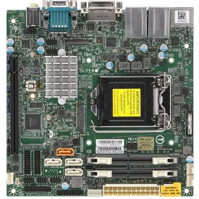 Supermicro MBD-X11SCV-L-O Desktop Motherboard - 1x Socket H4 LGA-1151 - Intel H310 - 2x DDR4 - 1x M.2 - 1x PCIe x16 - Mini ITX