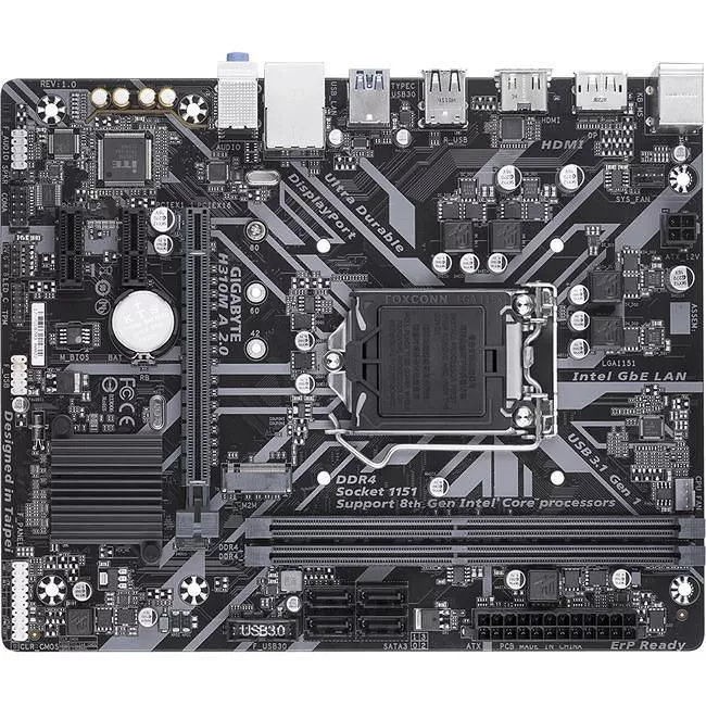 GIGABYTE H310M A 2.0 Desktop Motherboard - 1x Socket H4 LGA-1151 - Intel H310 - 2x DDR4 - 1x M.2 - 1x PCIe x16 - Micro ATX