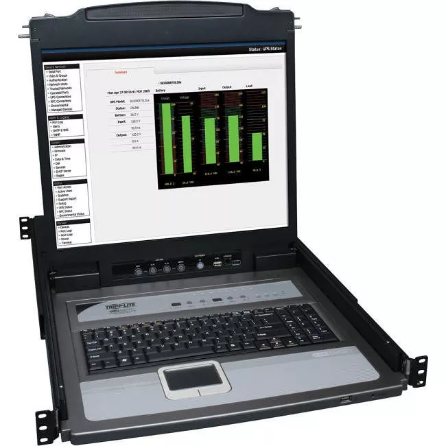 Tripp Lite B020-U08-19-K NetDirector 8-Port 1U Rack-Mount Console KVM Switch with 19-in. LCD + 8 PS2/USB Combo Cables